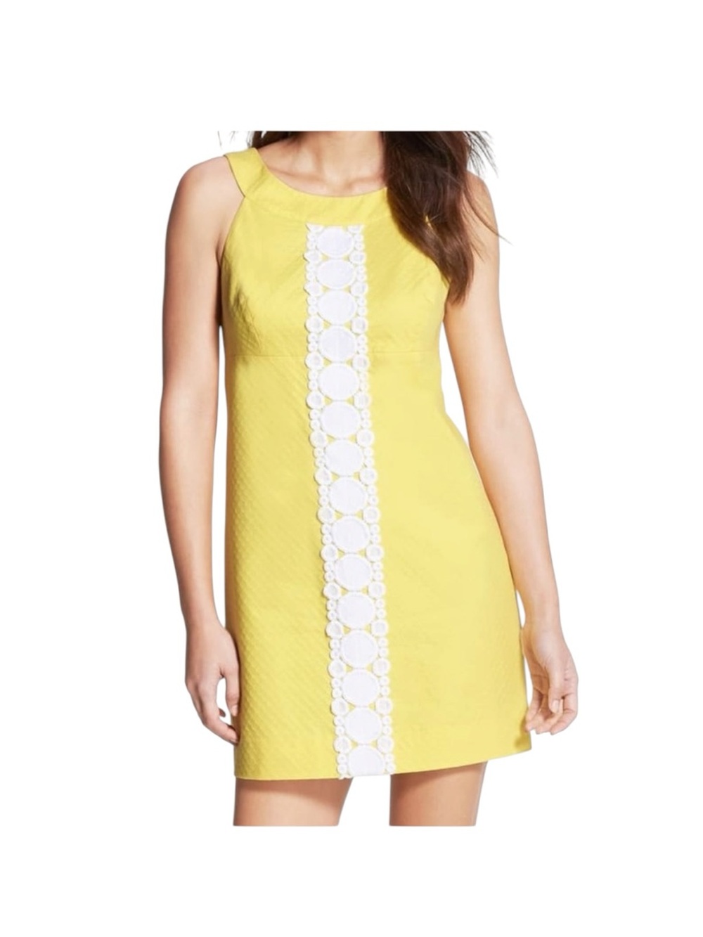 Lilly Pulitzer Jacqueline Shift Dress Sunglow Yellow Lace Sleeveless